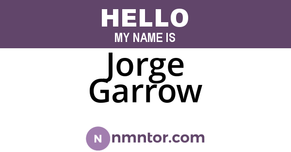 Jorge Garrow