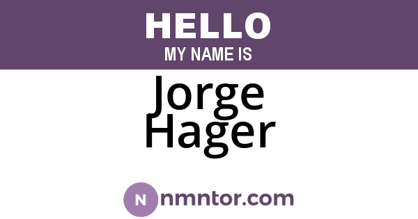 Jorge Hager