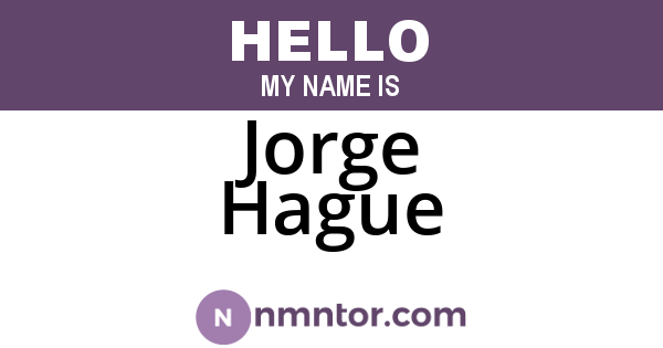 Jorge Hague