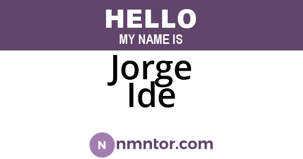 Jorge Ide