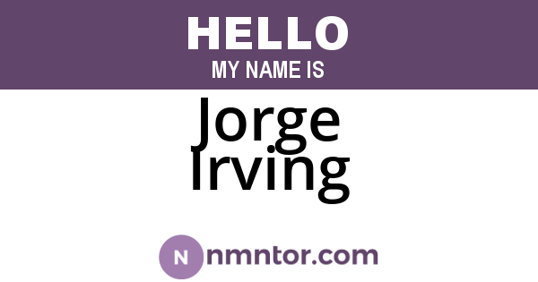Jorge Irving
