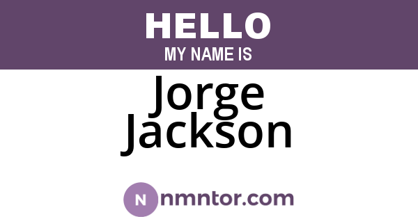 Jorge Jackson