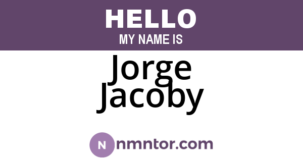 Jorge Jacoby
