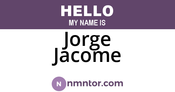 Jorge Jacome