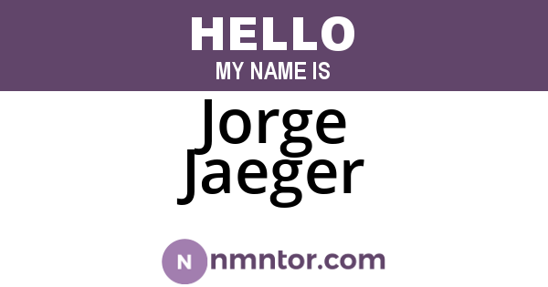Jorge Jaeger