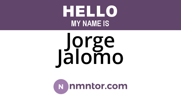 Jorge Jalomo