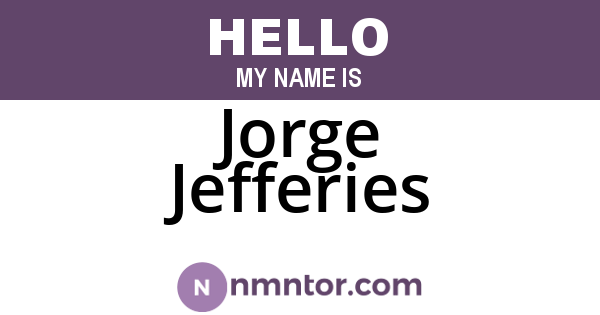 Jorge Jefferies