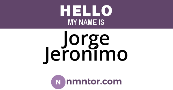 Jorge Jeronimo