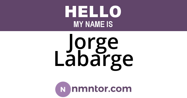 Jorge Labarge