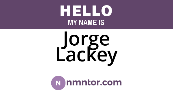 Jorge Lackey