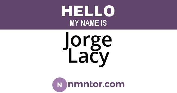Jorge Lacy