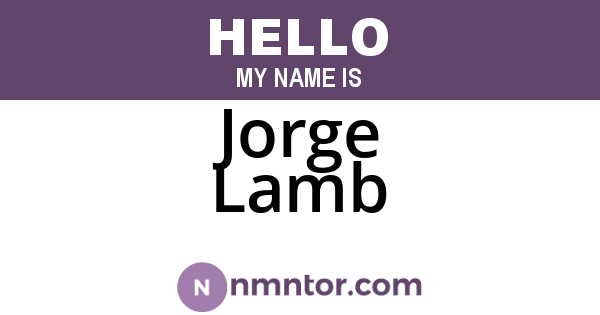 Jorge Lamb