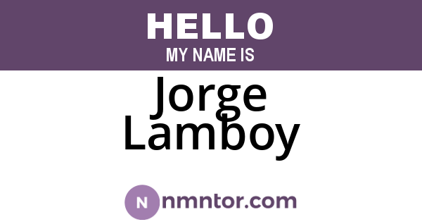 Jorge Lamboy