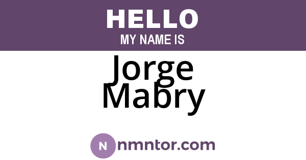 Jorge Mabry