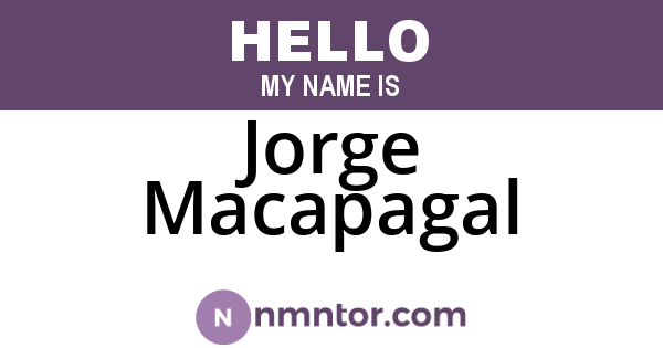 Jorge Macapagal