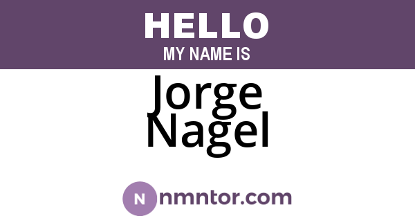 Jorge Nagel