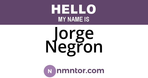 Jorge Negron