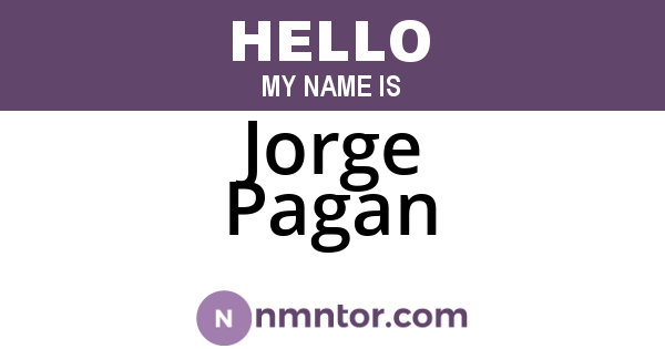 Jorge Pagan