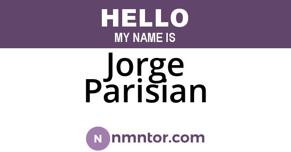 Jorge Parisian