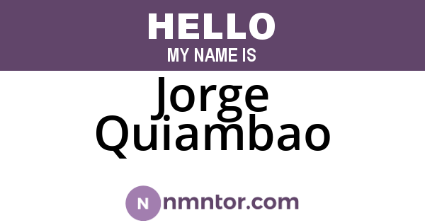 Jorge Quiambao