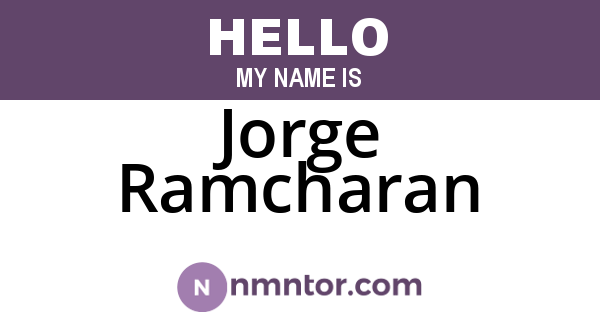 Jorge Ramcharan