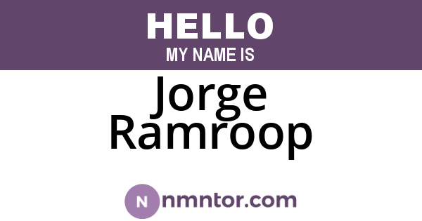 Jorge Ramroop