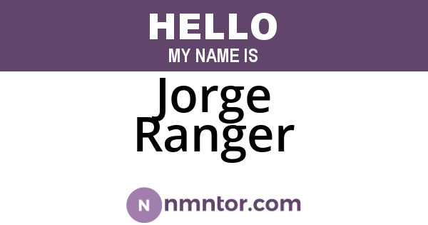 Jorge Ranger