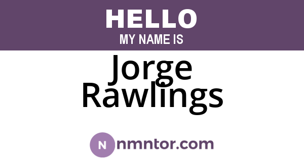 Jorge Rawlings