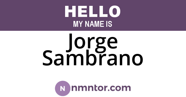 Jorge Sambrano
