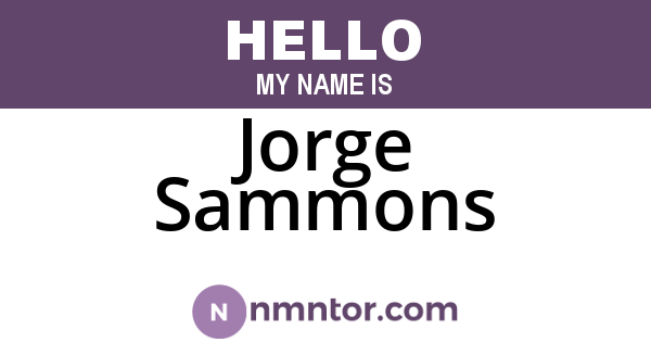 Jorge Sammons