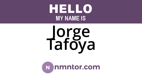 Jorge Tafoya