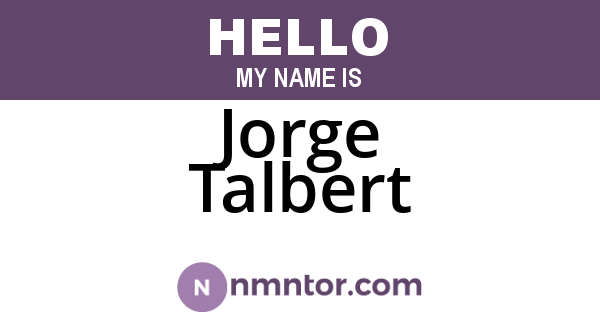 Jorge Talbert