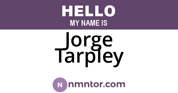 Jorge Tarpley