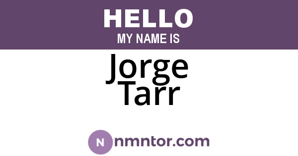 Jorge Tarr