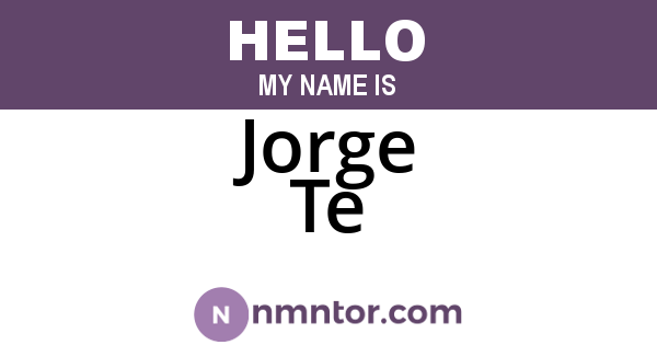 Jorge Te