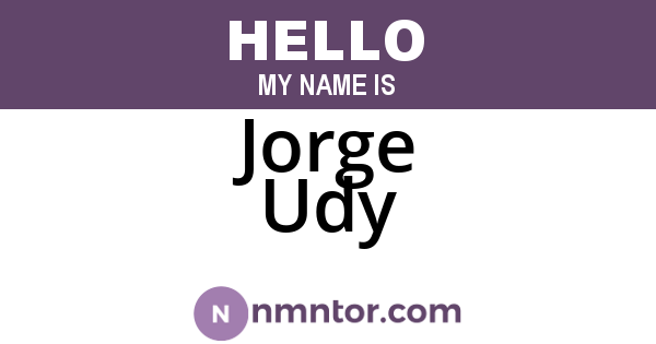 Jorge Udy