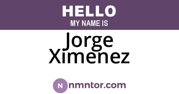Jorge Ximenez