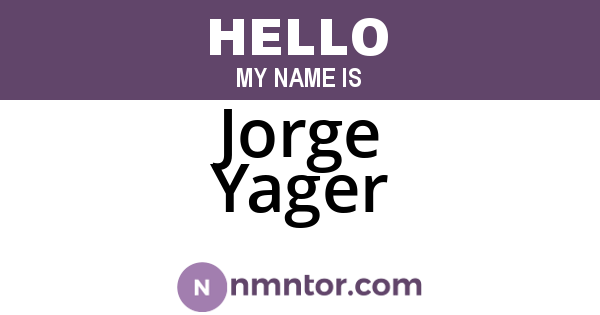 Jorge Yager