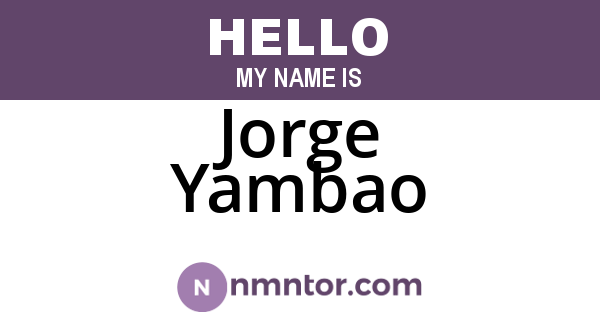 Jorge Yambao