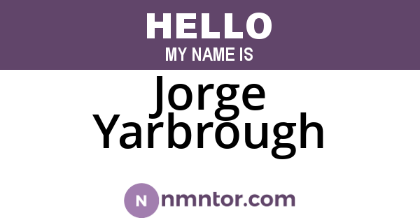 Jorge Yarbrough