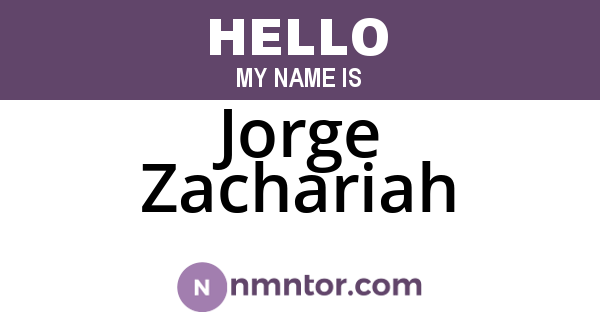 Jorge Zachariah