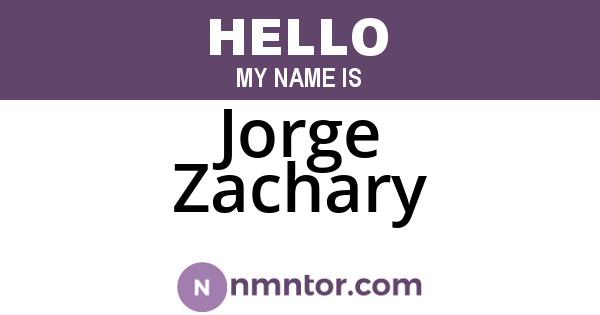 Jorge Zachary