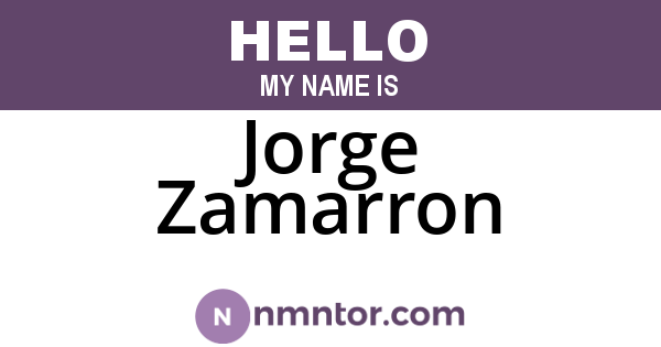 Jorge Zamarron