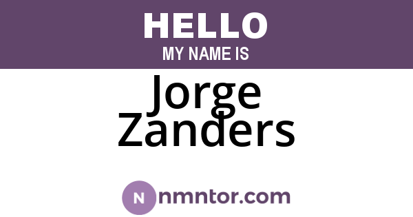Jorge Zanders