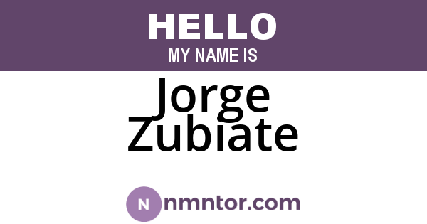 Jorge Zubiate