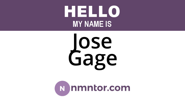 Jose Gage