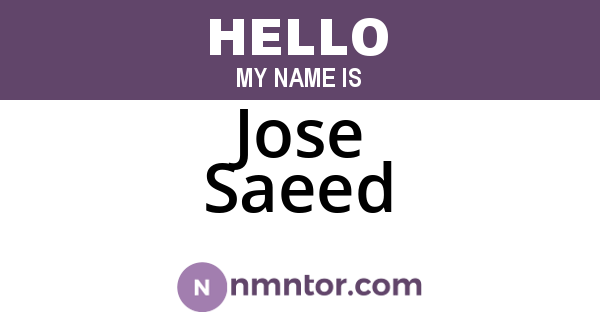 Jose Saeed