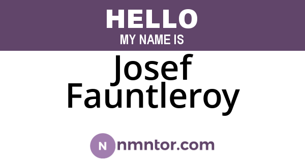 Josef Fauntleroy