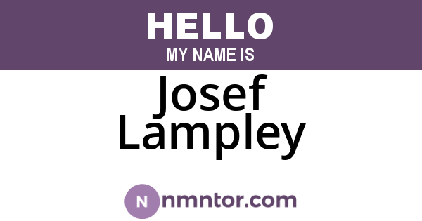 Josef Lampley