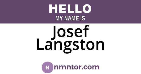 Josef Langston